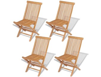 vidaXL Tuinstoelen inklapbaar 4 st massief teakhout