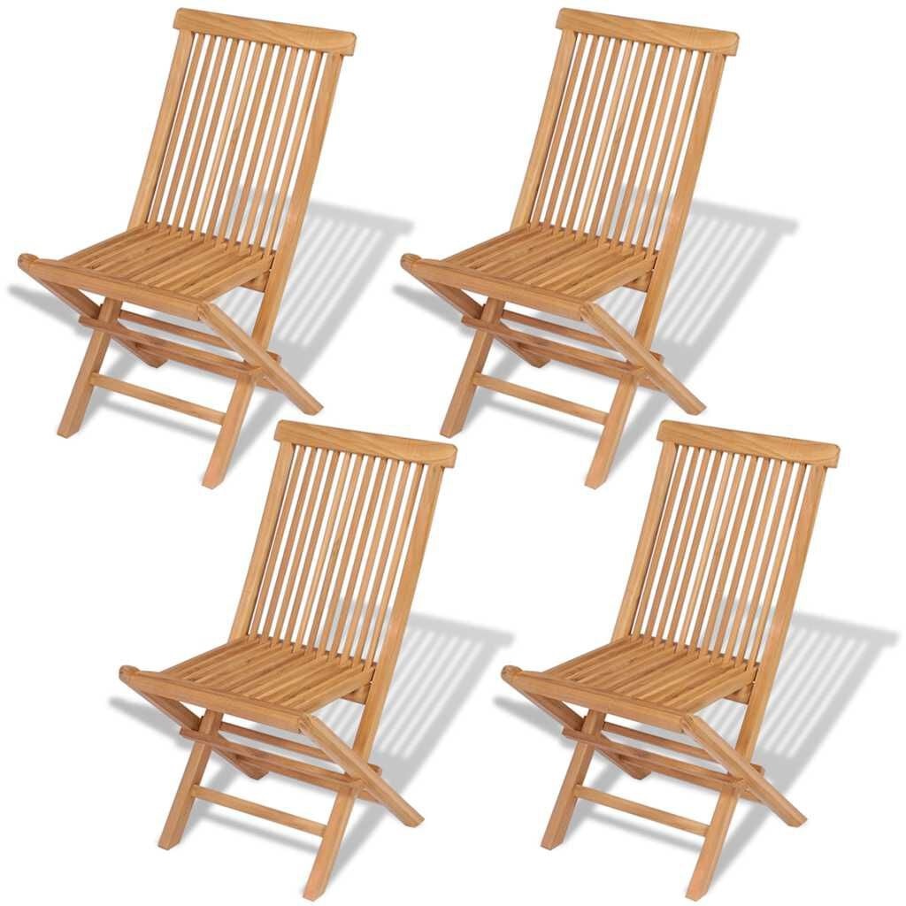 4x Inklapbare Teakhouten Tuinstoelen - 61% Korting