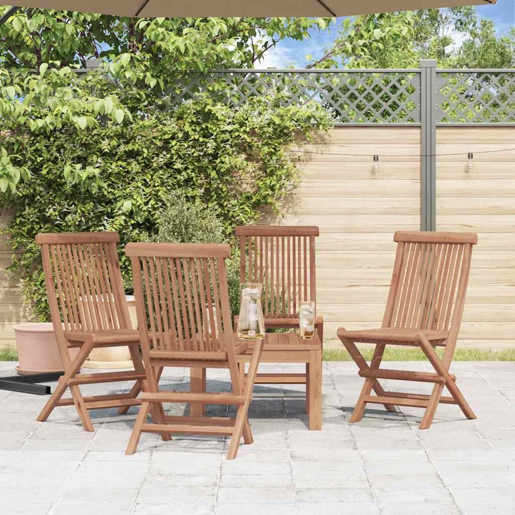 4x Inklapbare Teakhouten Tuinstoelen - 61% Korting
