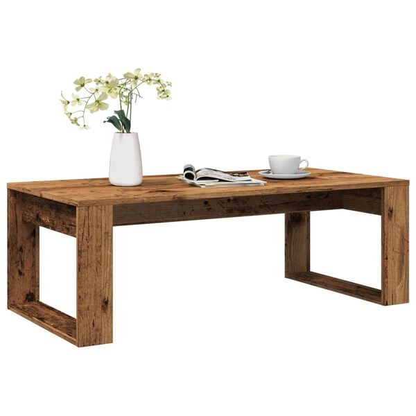 vidaXL Salontafel 102x50x35 cm bewerkt hout oude houtkleurig