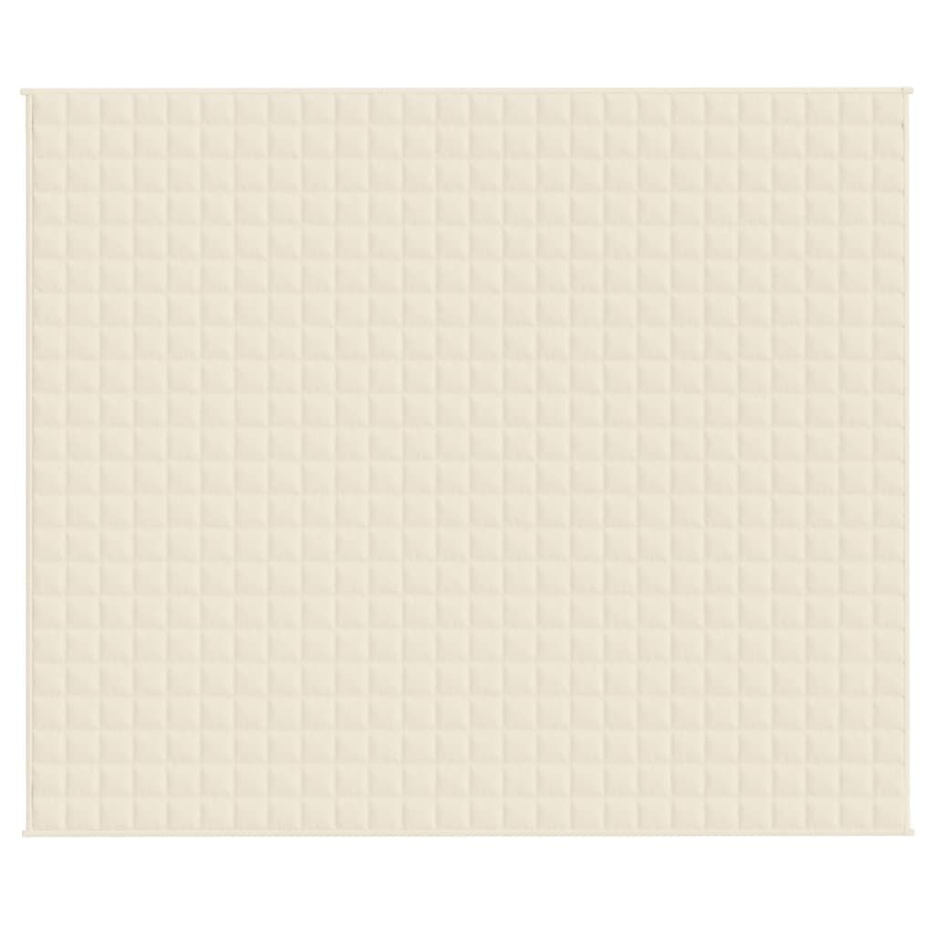 vidaXL Verzwaringsdeken 220x260 cm 11 kg stof lichtcrèmekleurig
