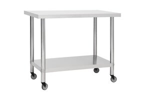 RVS Werktafel op Wielen 100x60x85 cm - 35% Korting