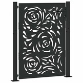 vidaXL Poort met vlamontwerp 100x125 cm staal zwart