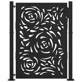 vidaXL Poort met vlamontwerp 100x125 cm staal zwart