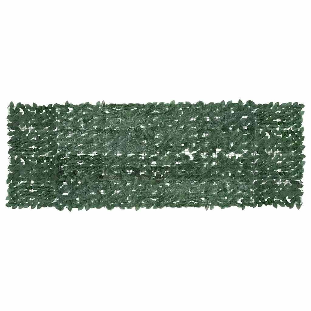 vidaXL Balkonscherm met donkergroene bladeren 300x100 cm