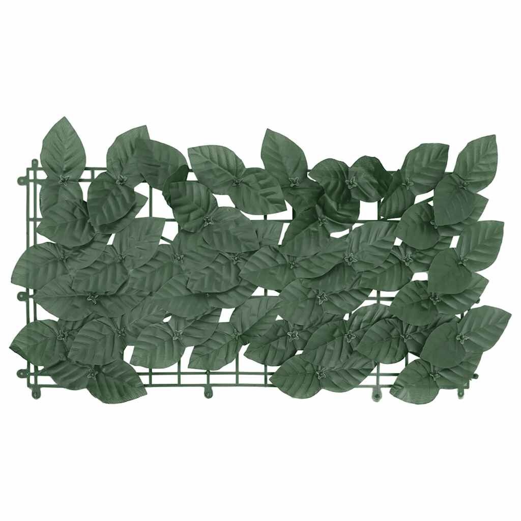 vidaXL Balkonscherm met donkergroene bladeren 300x100 cm