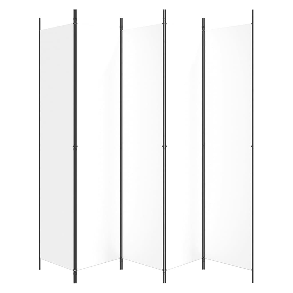 vidaXL Kamerscherm met 5 panelen 250x220 cm stof wit