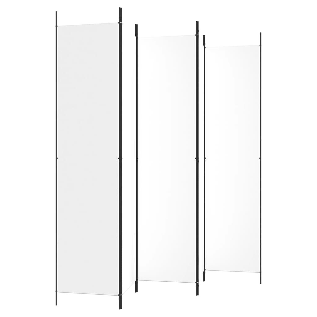 vidaXL Kamerscherm met 5 panelen 250x220 cm stof wit