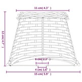 Wicker Lampenkap Ø15x12 cm Bruin - 50% Korting!