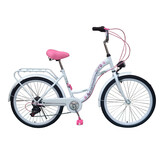 Meisjesfiets 24 inch Wit/Roze - 35% Korting