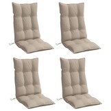 vidaXL Stoelkussens Hoge Rug Oxford Stof Taupe - 4 Stuks - 34% Korting