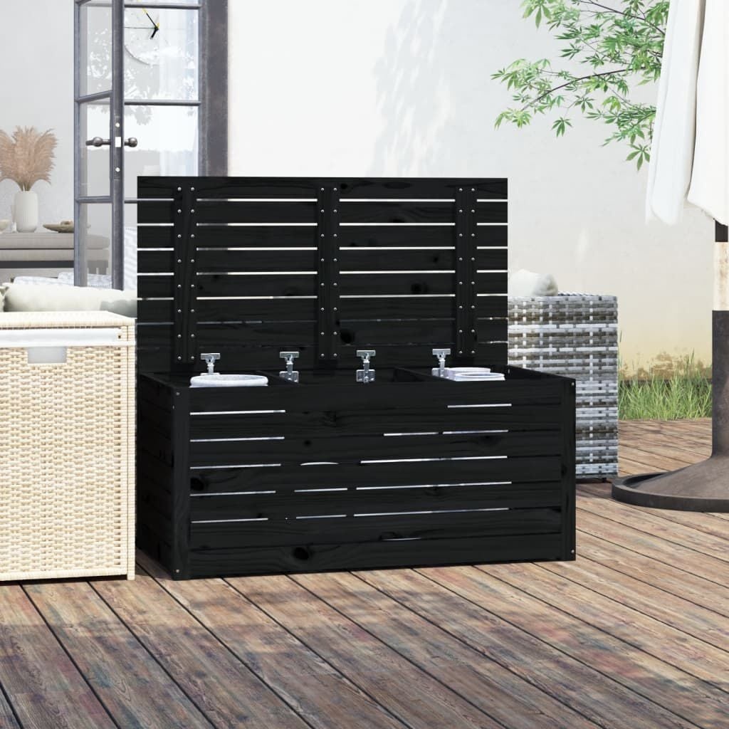 vidaXL Tuinbox Grenenhout Zwart - 34% Korting