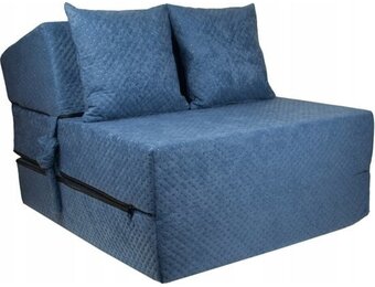 Opvouwbaar Logeermatras Navy Blauw 200x70x15 cm - 3-delig met Kussens