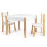 Kinder Tafel met 2 Stoelen & Krijtbord - MDF/Grenenhout - 52% Korting