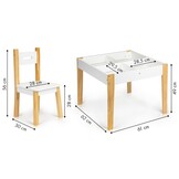Kinder Tafel met 2 Stoelen & Krijtbord - MDF/Grenenhout - 52% Korting