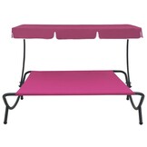 VidaXL Roze Loungebed met Luifel - 34% Korting