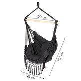 Zwarte Hangstoel Braziliaanse Stijl met Kussens | 52% Korting