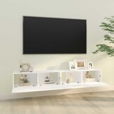 Witte TV-Wandmeubels 2 stuks (100x30x30 cm) - Bewerkt Hout - 48% Korting