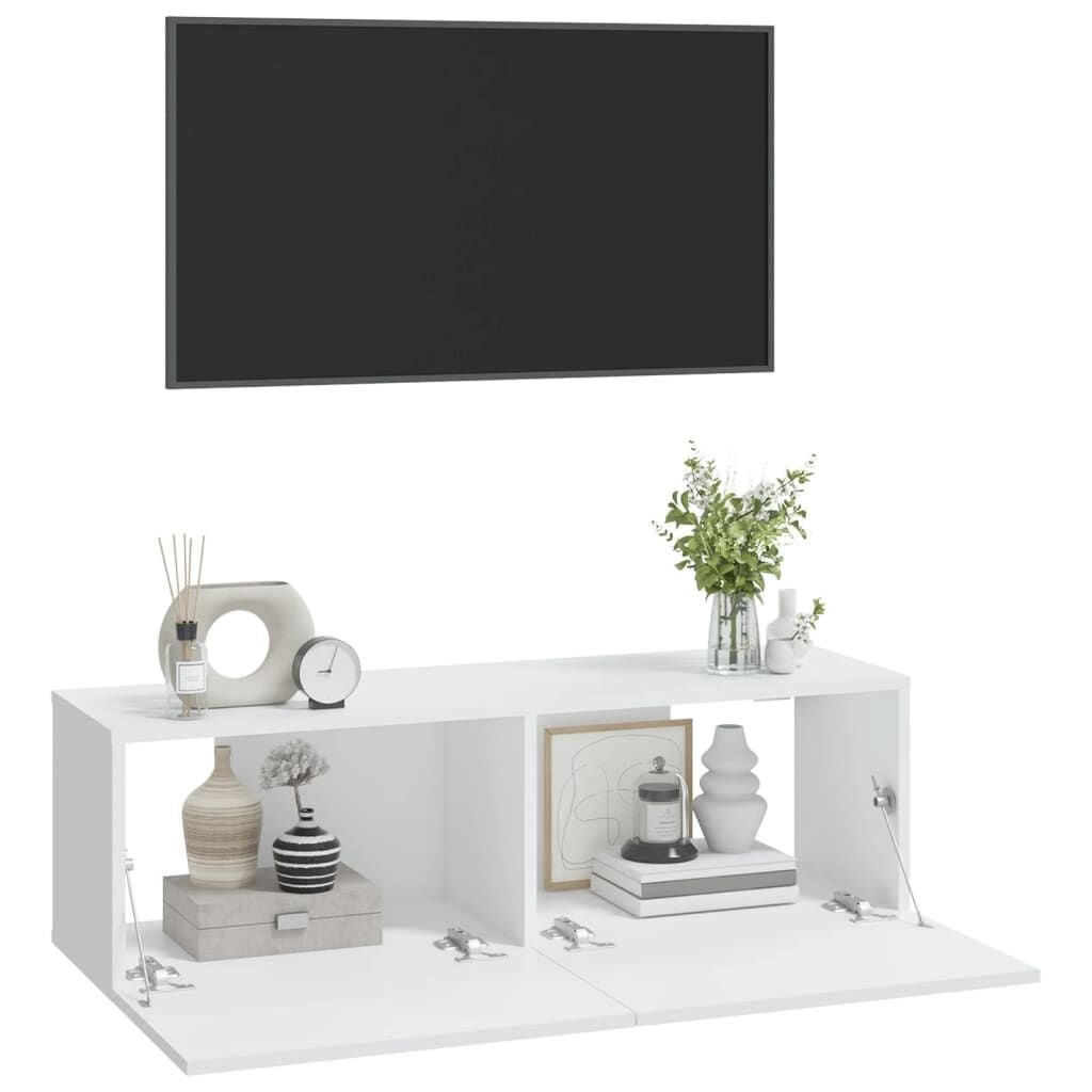 Witte TV-Wandmeubels 2 stuks (100x30x30 cm) - Bewerkt Hout - 48% Korting