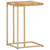 VidaXL Bijzettafel Massief Mangohout & Staal - 35x45x65 cm - 34% Korting