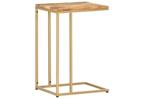 VidaXL Bijzettafel Massief Mangohout & Staal - 35x45x65 cm - 34% Korting