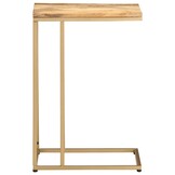 VidaXL Bijzettafel Massief Mangohout & Staal - 35x45x65 cm - 34% Korting