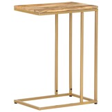 VidaXL Bijzettafel Massief Mangohout & Staal - 35x45x65 cm - 34% Korting