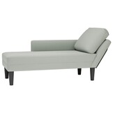 Fluwelen Chaise Longue met Kussen - Lichtgrijs (35% Korting)