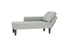 Fluwelen Chaise Longue met Kussen - Lichtgrijs (35% Korting)