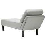 Fluwelen Chaise Longue met Kussen - Lichtgrijs (35% Korting)