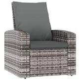 Verstelbare Tuinstoel met Kussens - Poly Rotan Grijs - 35% Korting