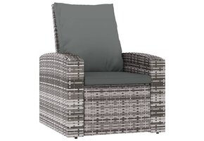 Verstelbare Tuinstoel met Kussens - Poly Rotan Grijs - 35% Korting