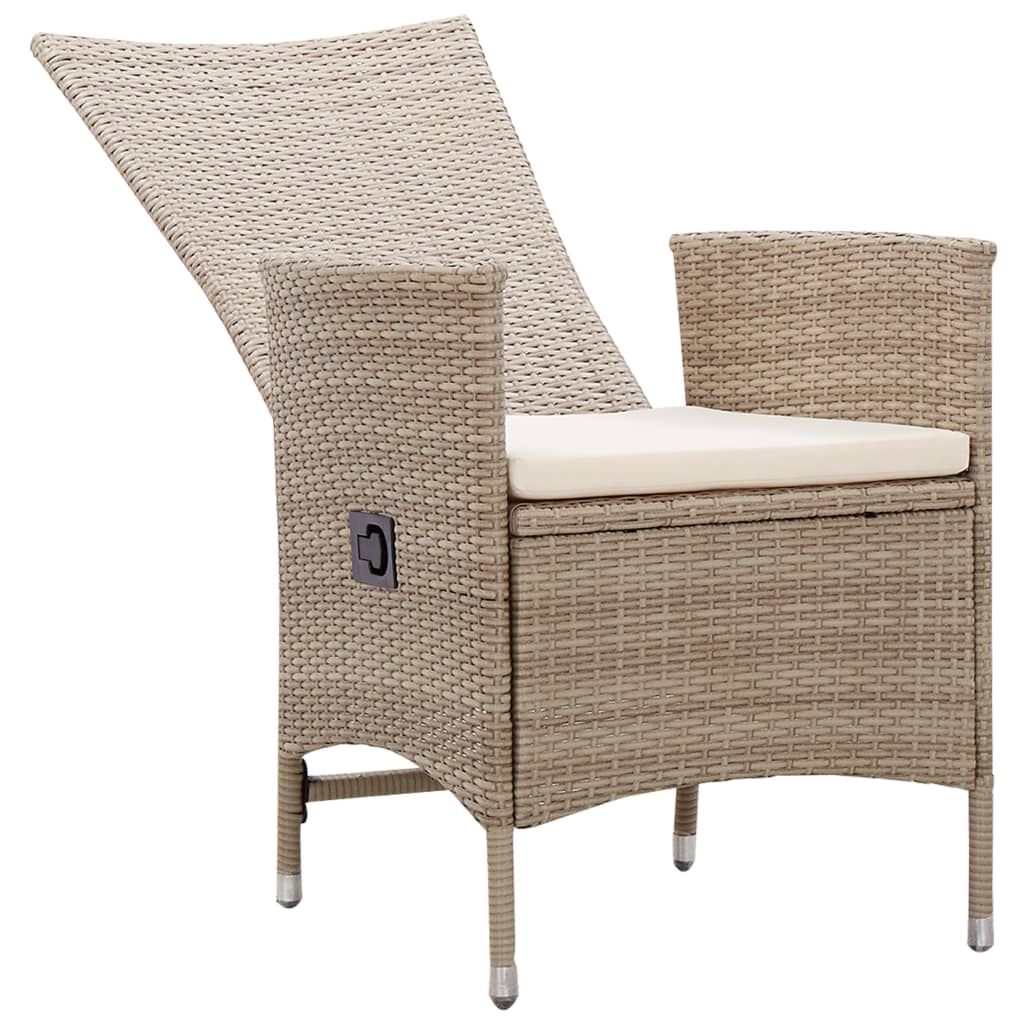 vidaXL Tuinstoelen 2 stuks met kussens poly rattan beige - 35% Korting!