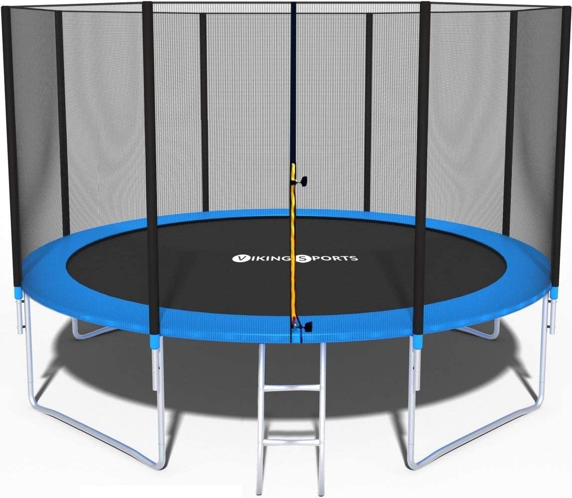 Trampoline 404 cm Blauw/Zwart met Veiligheidsnet & Ladder - 35% Korting