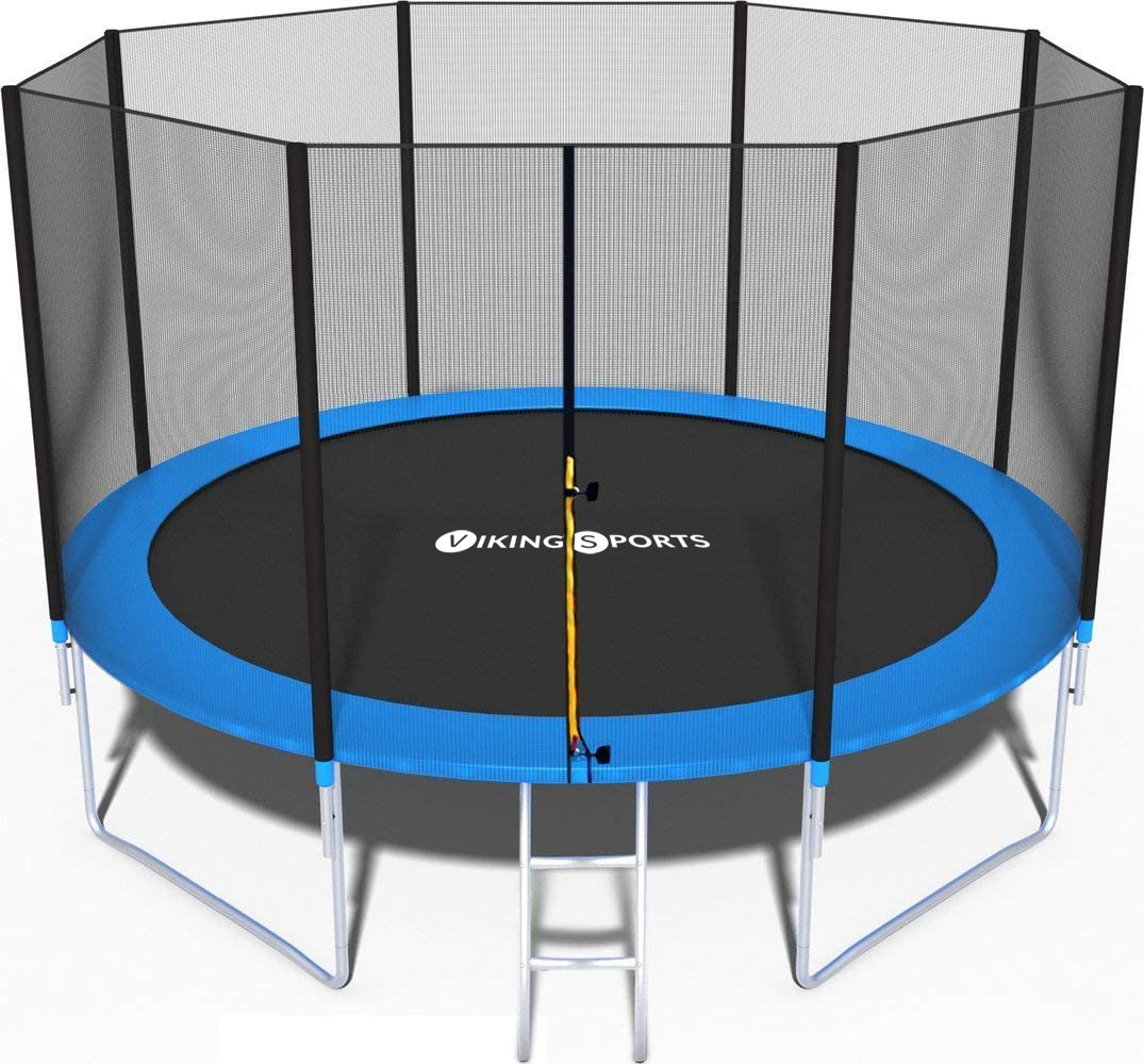 Trampoline 404 cm Blauw/Zwart met Veiligheidsnet & Ladder - 35% Korting