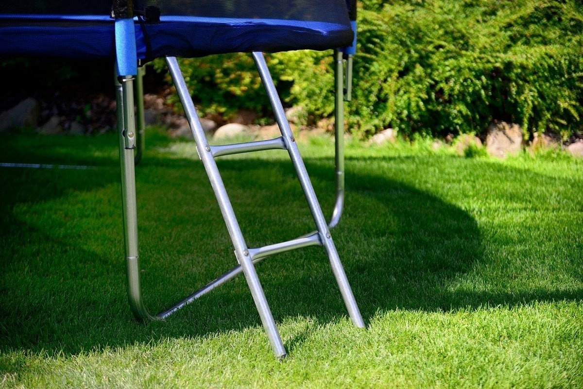 Trampoline 404 cm Blauw/Zwart met Veiligheidsnet & Ladder - 35% Korting