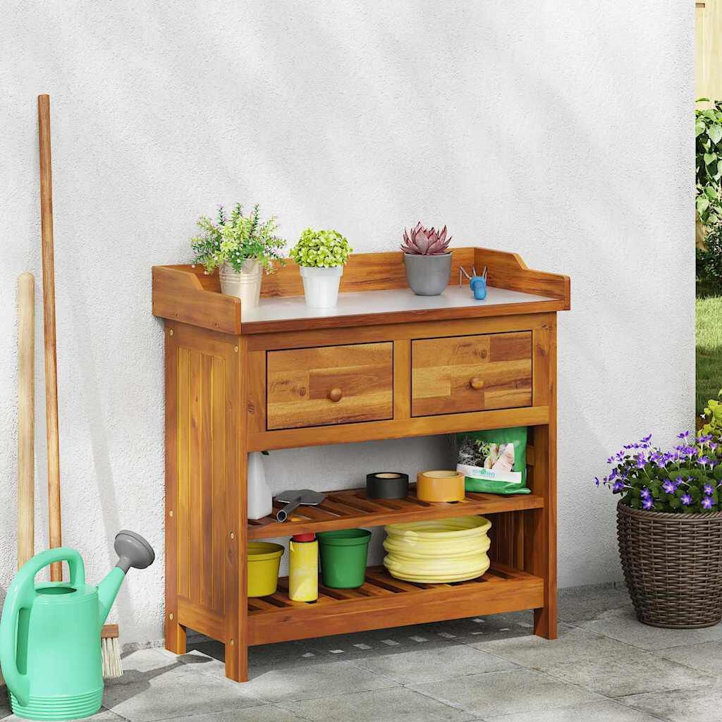 VidaXL Tuinkast met Laden & Plank Bruin (78x36.5x78cm) - 54% Korting!