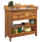 VidaXL Tuinkast met Laden & Plank Bruin (78x36.5x78cm) - 54% Korting!