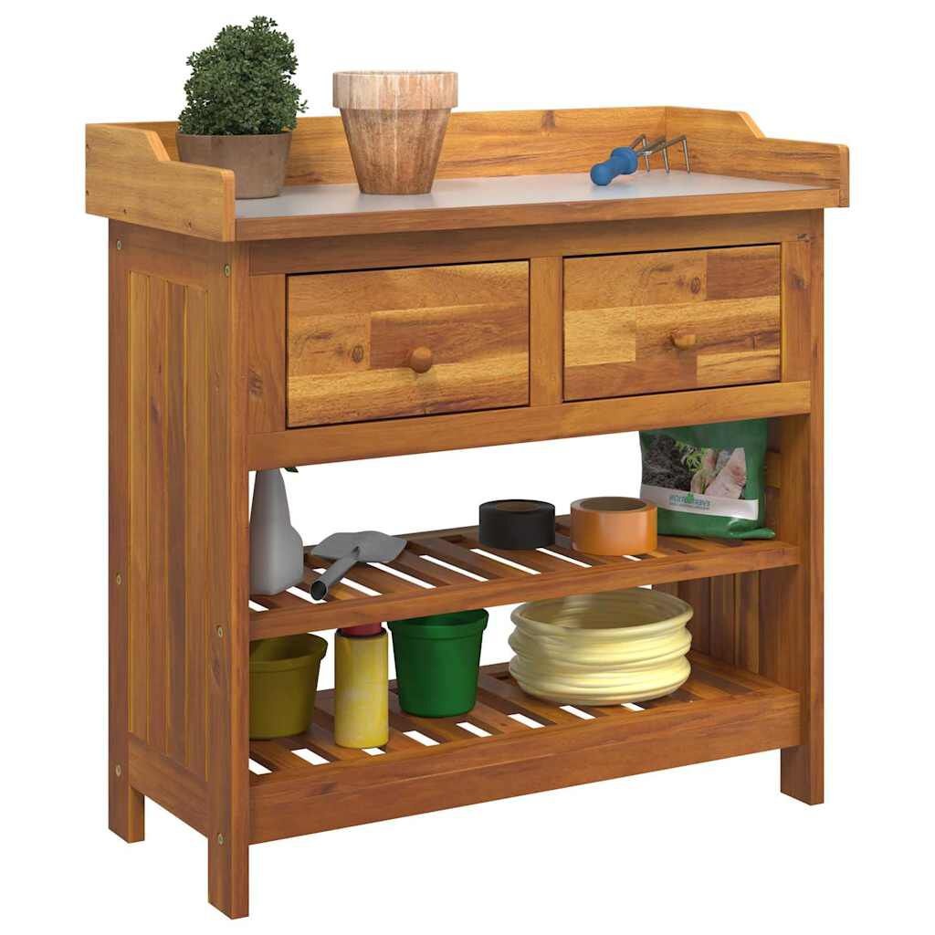 VidaXL Tuinkast met Laden & Plank Bruin (78x36.5x78cm) - 54% Korting!