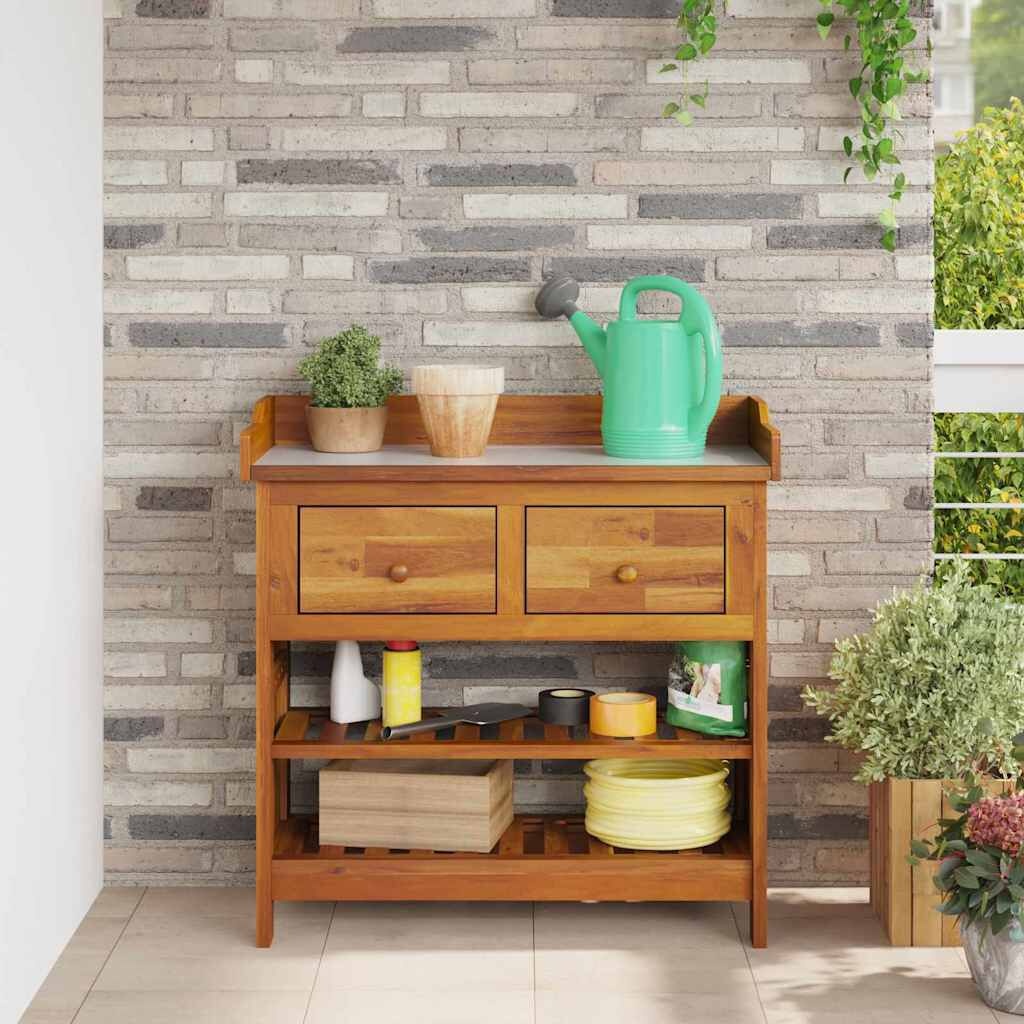VidaXL Tuinkast met Laden & Plank Bruin (78x36.5x78cm) - 54% Korting!