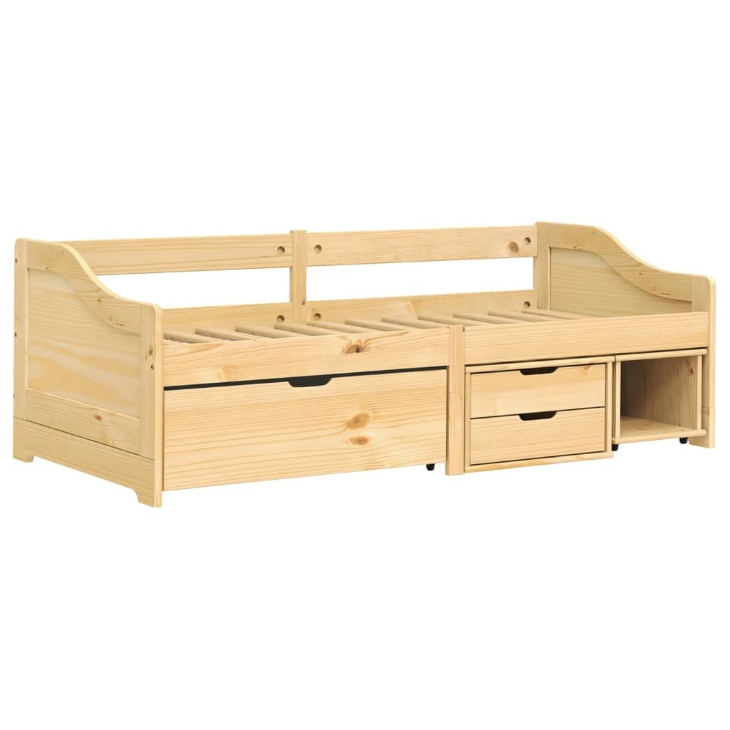 Slaapbank Grenenhout met 3 Laden - 90x200 cm - 35% Korting