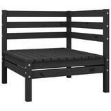 Loungeset Grenenhout Zwart 3-Delig - 54% Korting