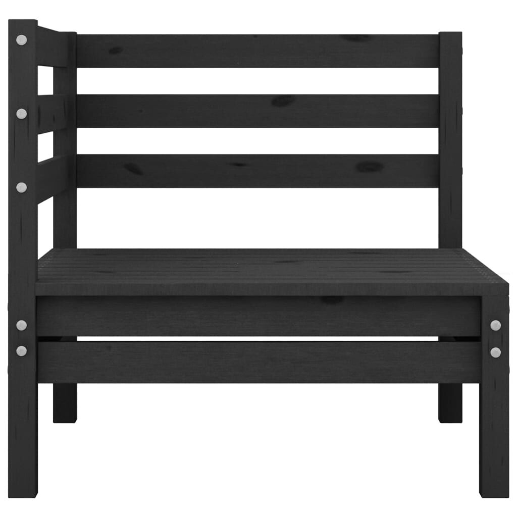 Loungeset Grenenhout Zwart 3-Delig - 54% Korting