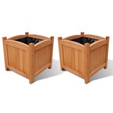 Plantenbakken Hout Verhoogd 2 stuks 30x30x30 cm - 34% Korting