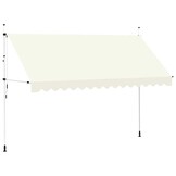 VidaXL Luifel Uittrekbaar 400cm Crème - 35% Korting!
