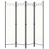 Kamerscherm 4-delig 160x180 cm Wit - 34% Korting!