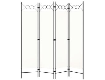 Kamerscherm 4-delig 160x180 cm Wit - 34% Korting!