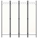Kamerscherm 4-delig 160x180 cm Wit - 34% Korting!