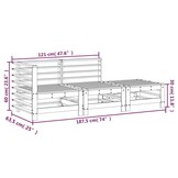 Loungeset 3-delig Massief Grenenhout met 30% Korting