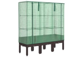 Verhoogde Plantenbak met Kas & Rattanlook - 120x40x140cm (34% Korting)